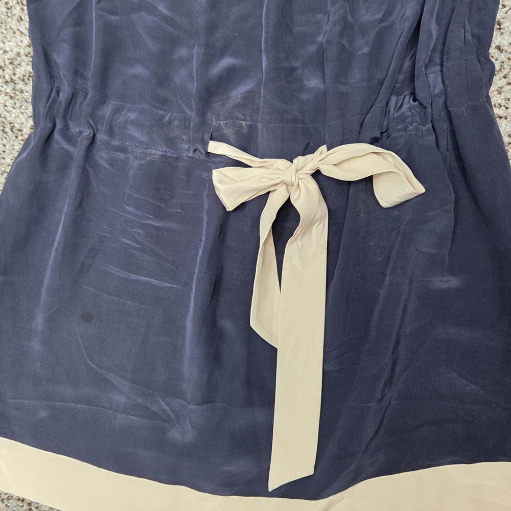 Banana Republic Navy Blue Dress Sleeveless Tie Waist Casual L - Picture 7 of 7